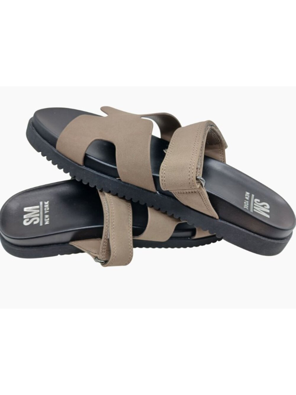 SM New York Womens Moana Slide Tan Sandals Size 10 Adjustable Shoes Minimalist - Picture 12 of 13